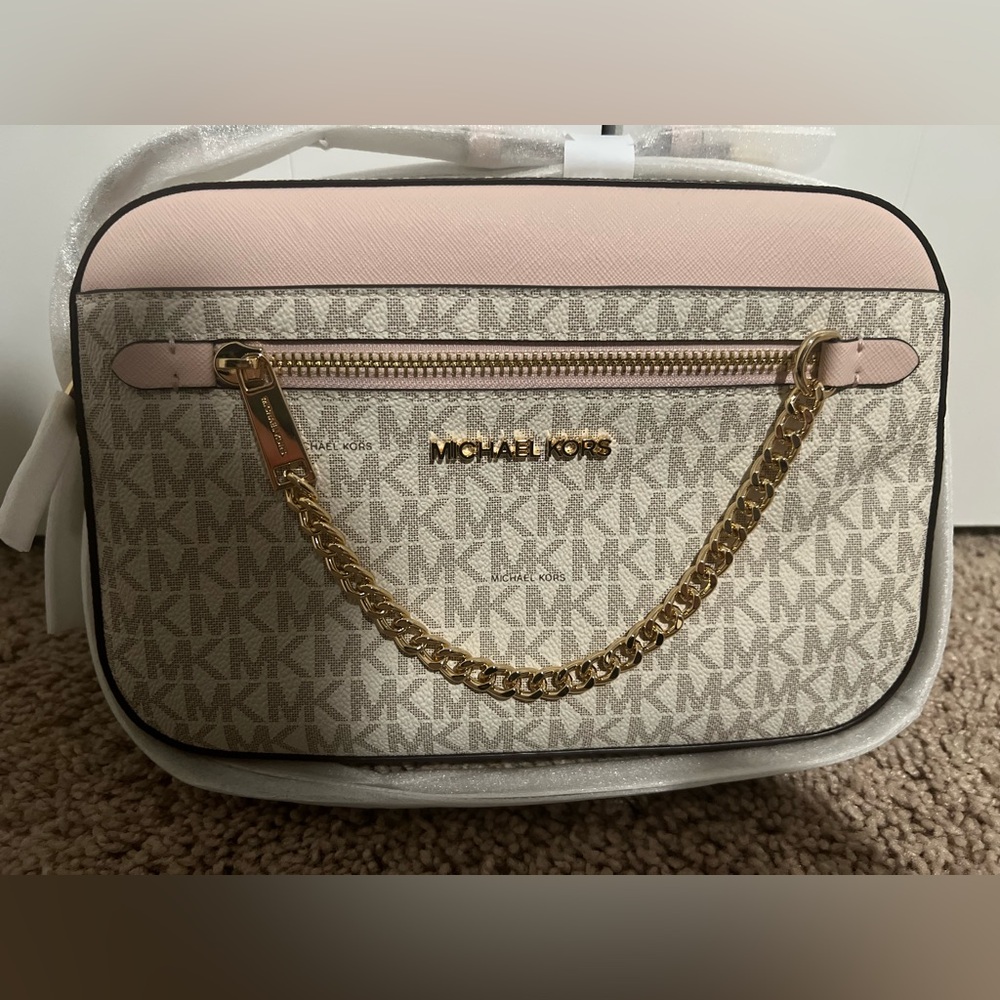 Michael Kors Pink and Cream Crossbody Bag - Picture 6 of 7